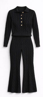 Summer Cable Flared Jumpsuit Black