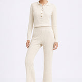 Summer Cable Flared Jumpsuit Cream