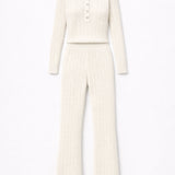 Summer Cable Flared Jumpsuit Cream
