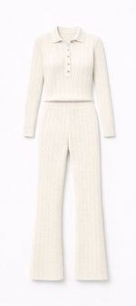 Summer Cable Flared Jumpsuit Cream