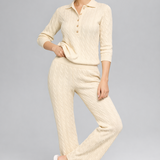 Summer Cable Flared Jumpsuit Cream