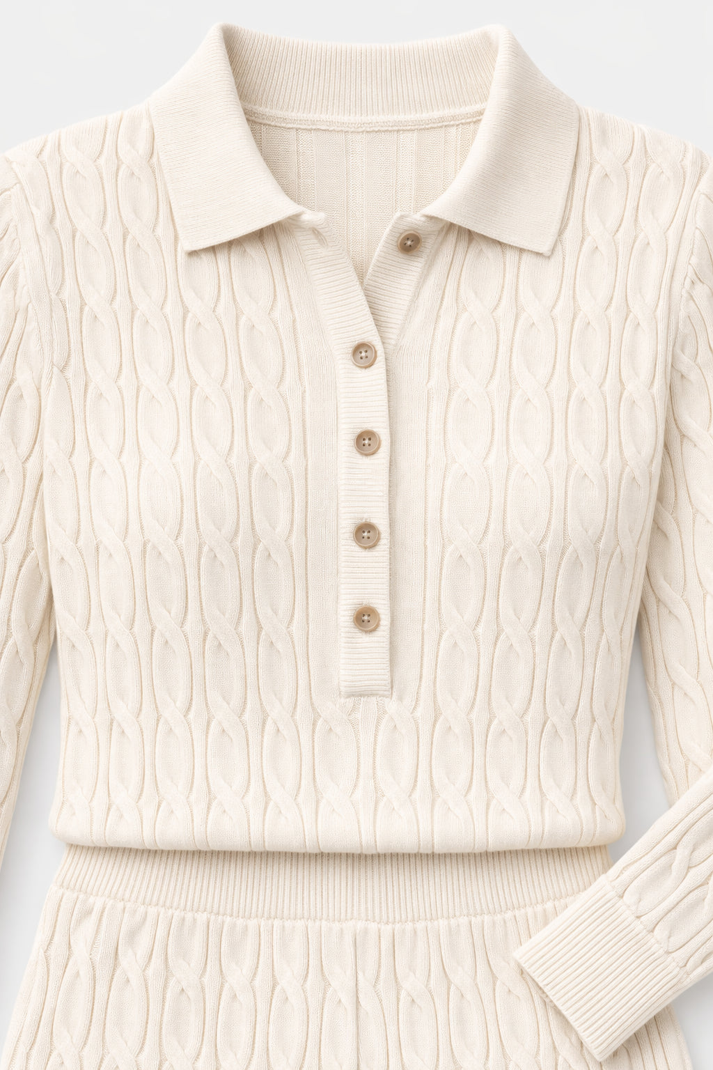 Summer Cable Flared Jumpsuit Cream