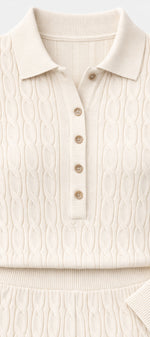 Summer Cable Flared Jumpsuit Cream