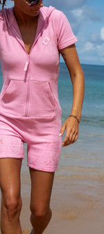 Towel Club Short Fitted Jumpsuit Light Pink
