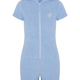 Towel Club Short Fitted Jumpsuit Light Blue Melange