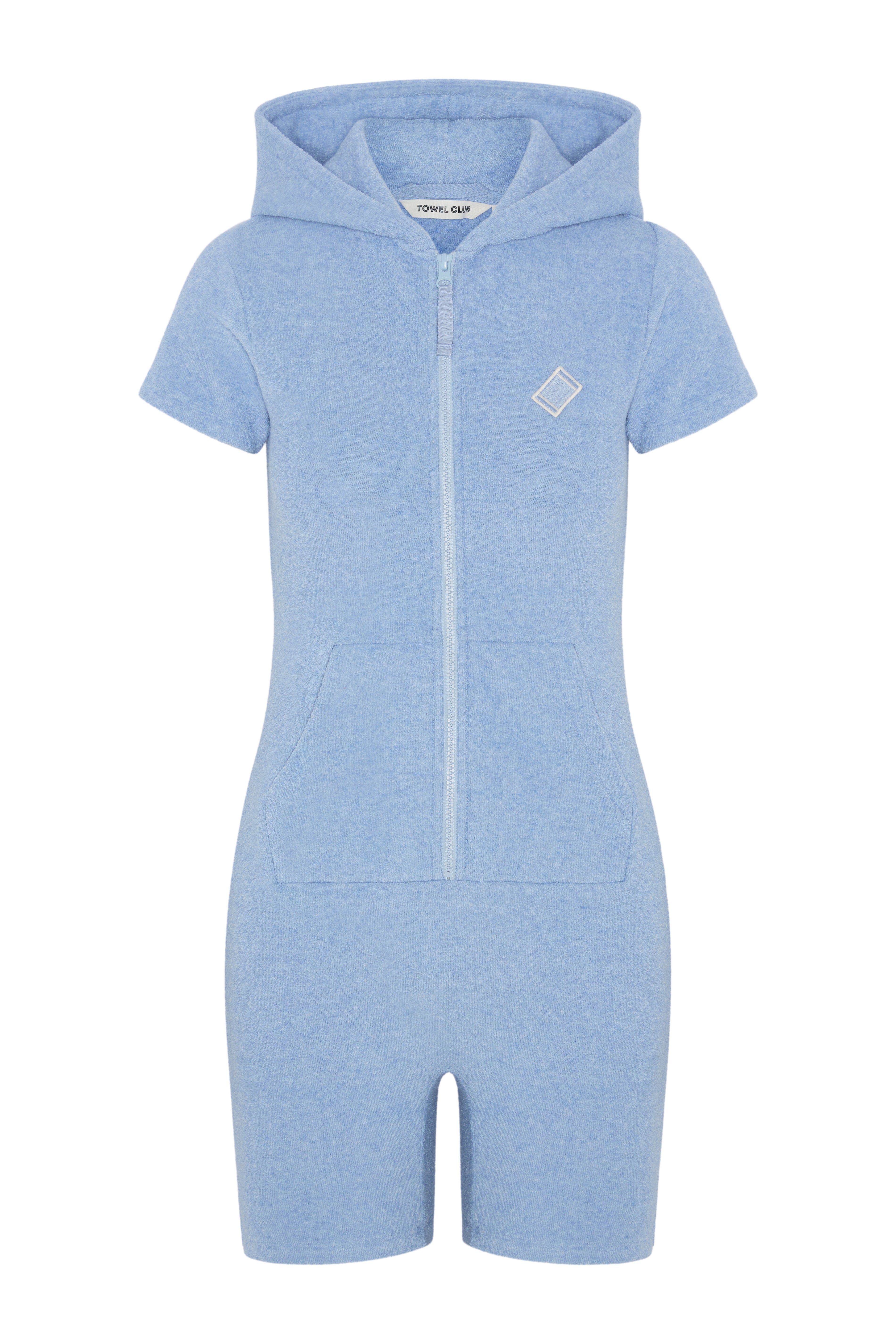 Towel Club Short Fitted Jumpsuit Light Blue Melange