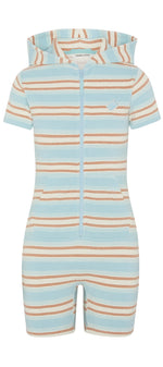 Towel Club Short Fitted Jumpsuit Stripe
