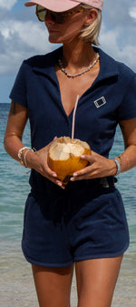 Towel Club Retro Short Female Jumpsuit Navy