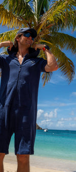 Towel Club Shortsleeve Jumpsuit Navy